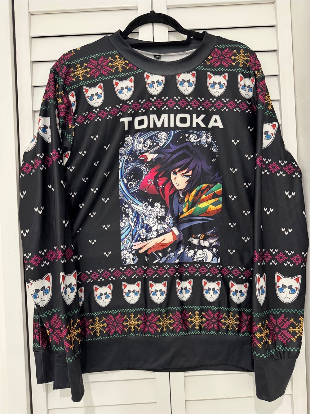 Demon Slayer Tomioka Black Anime Graphic Men's Sweater‎ Large